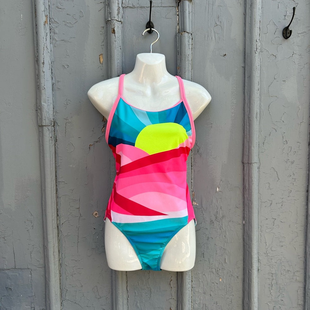 Funkita Summit Sunset Diamond Back One Piece, size 34 (US8)