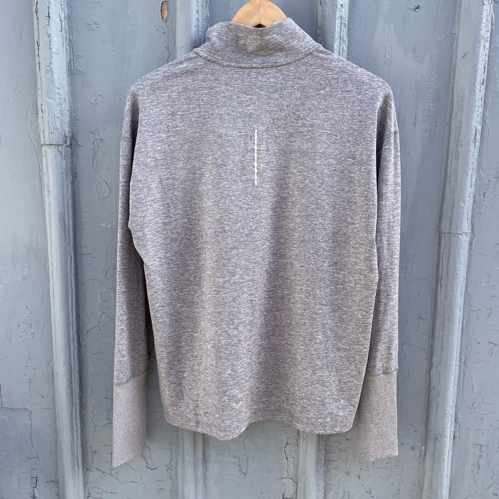 Nike Pro Dri Fit Heather Grey 1/4 Zip Running Top, size M