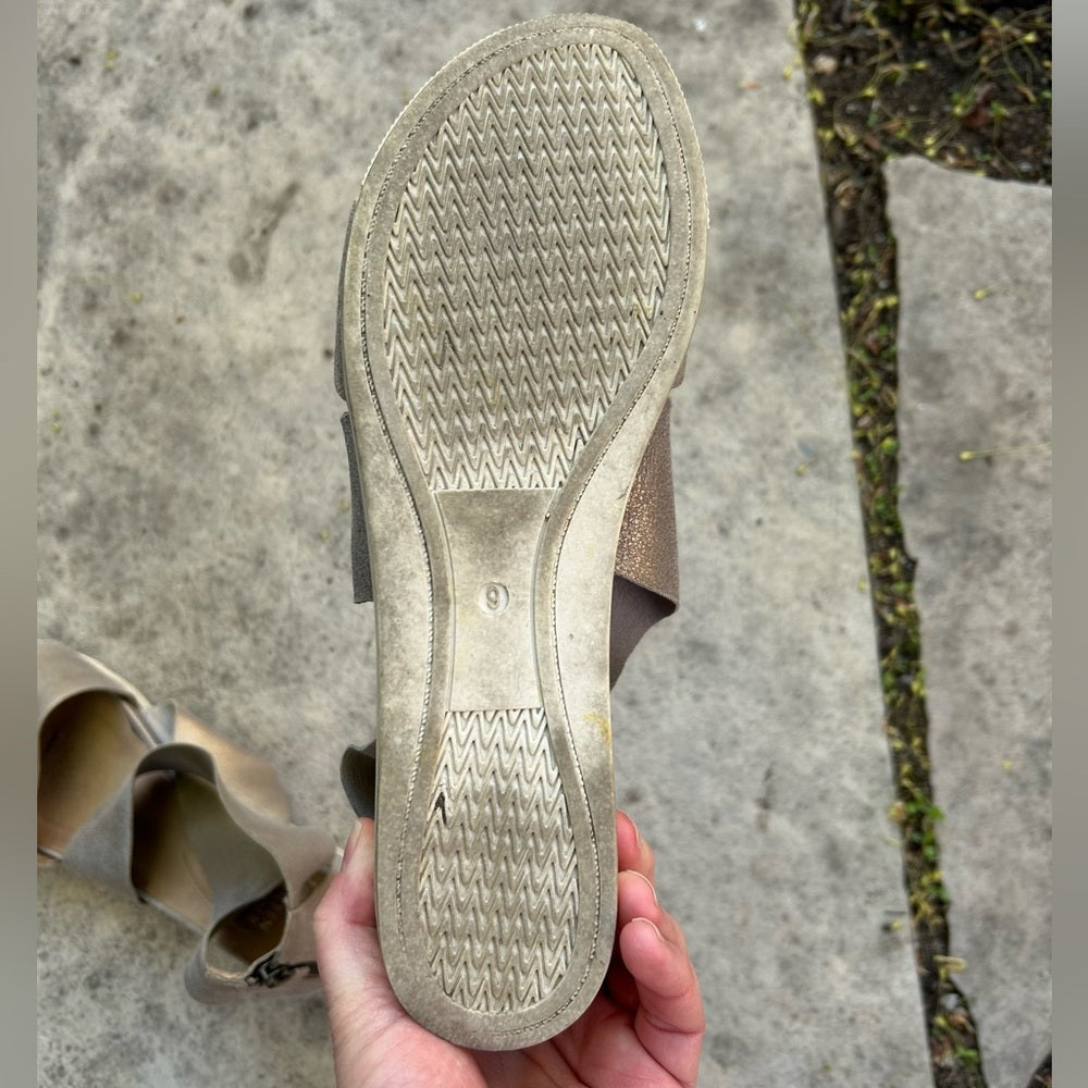 Eileen Fisher Sport Metallic Suede Sneaker Sandal, size 9