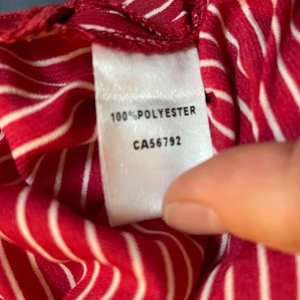 Hilary Macmillan Red Pin Stripe Jumpsuit Romper, size XS