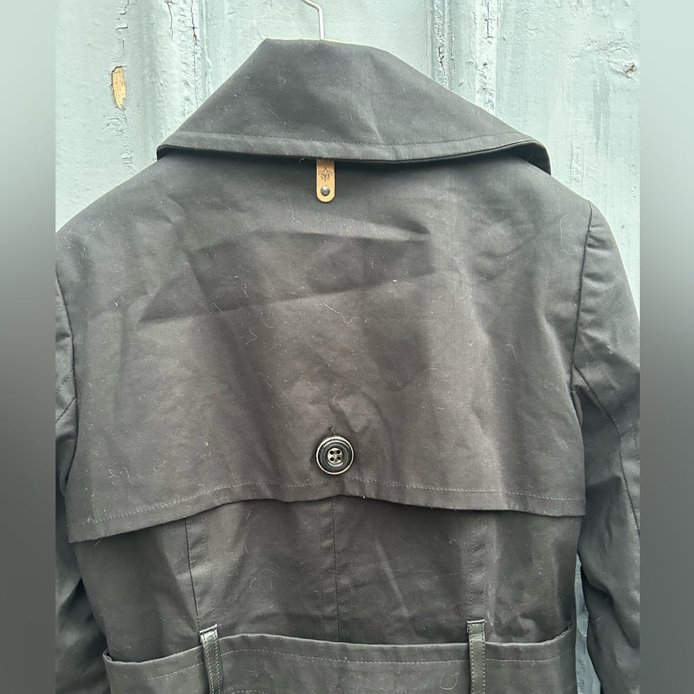 Mackage Black Ballon Sleeve Short trench, size large
