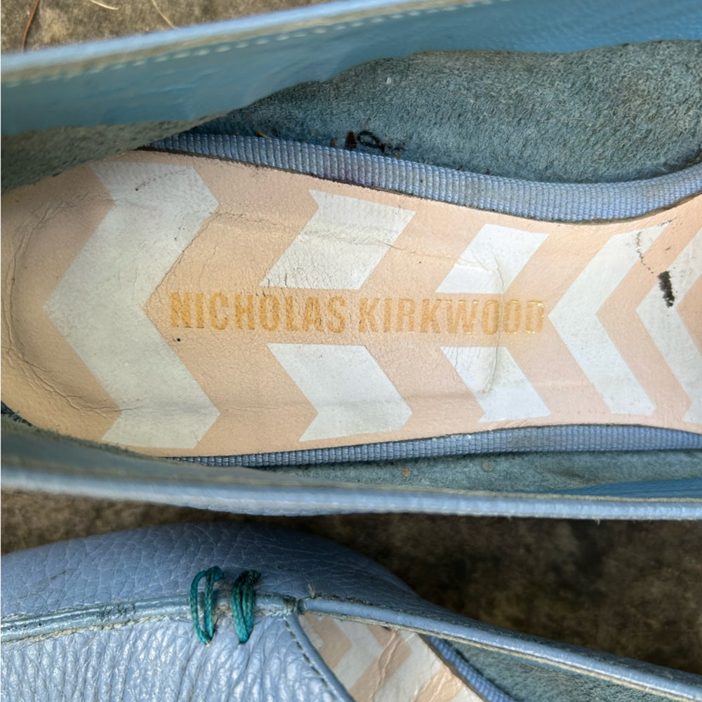 Nicholas Kirkwood Blue Beya Flat Loafer, size 38
