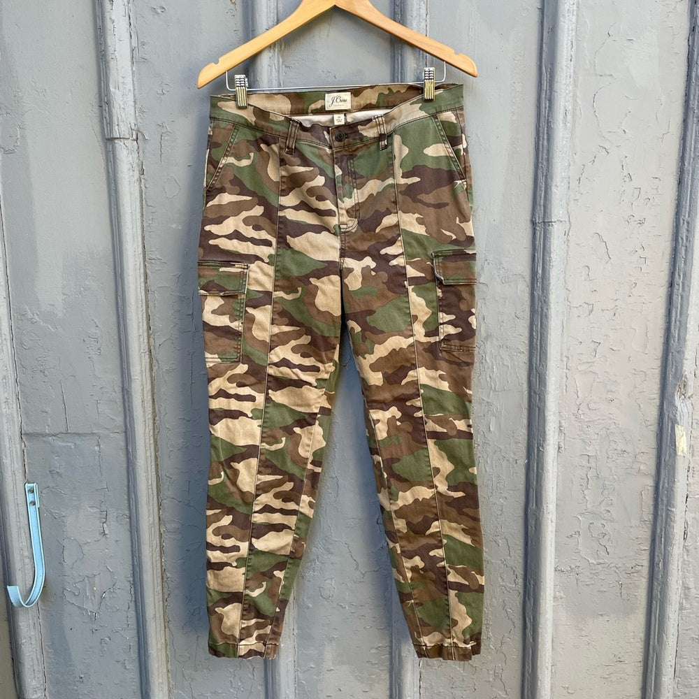 J. Crew 9" Cargo Camouflage Toothpick Pants, size 31