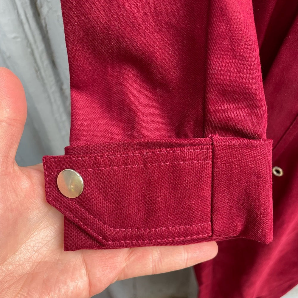 Rick Owens DRK SHDW Tuta Maroon Cotton Twill Jumpsuit, Size XS