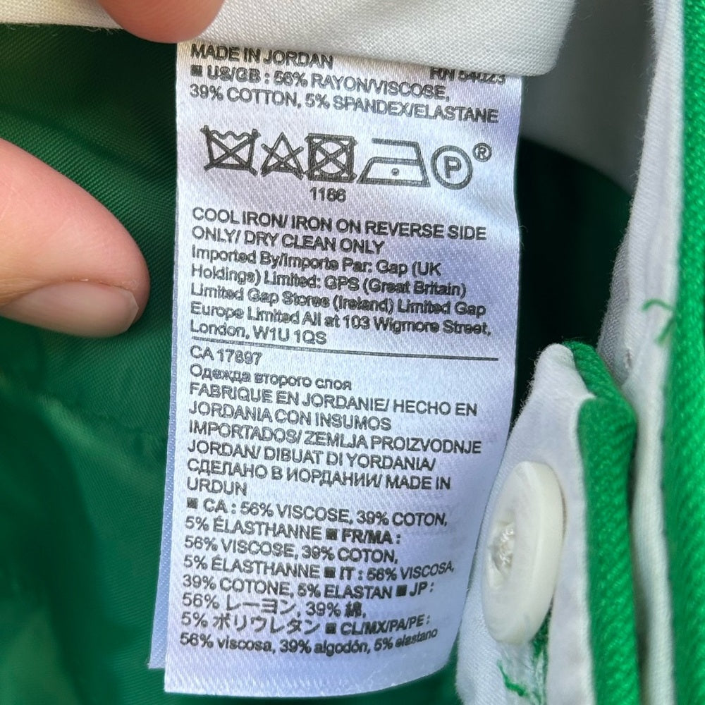 Banana Republic Green Sloan Pant, size 4