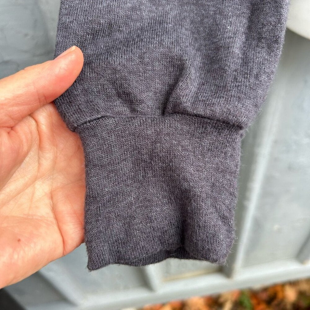 Allison Wonderland Pillar Grey Sleeve Detail Modal Turtleneck, size 6