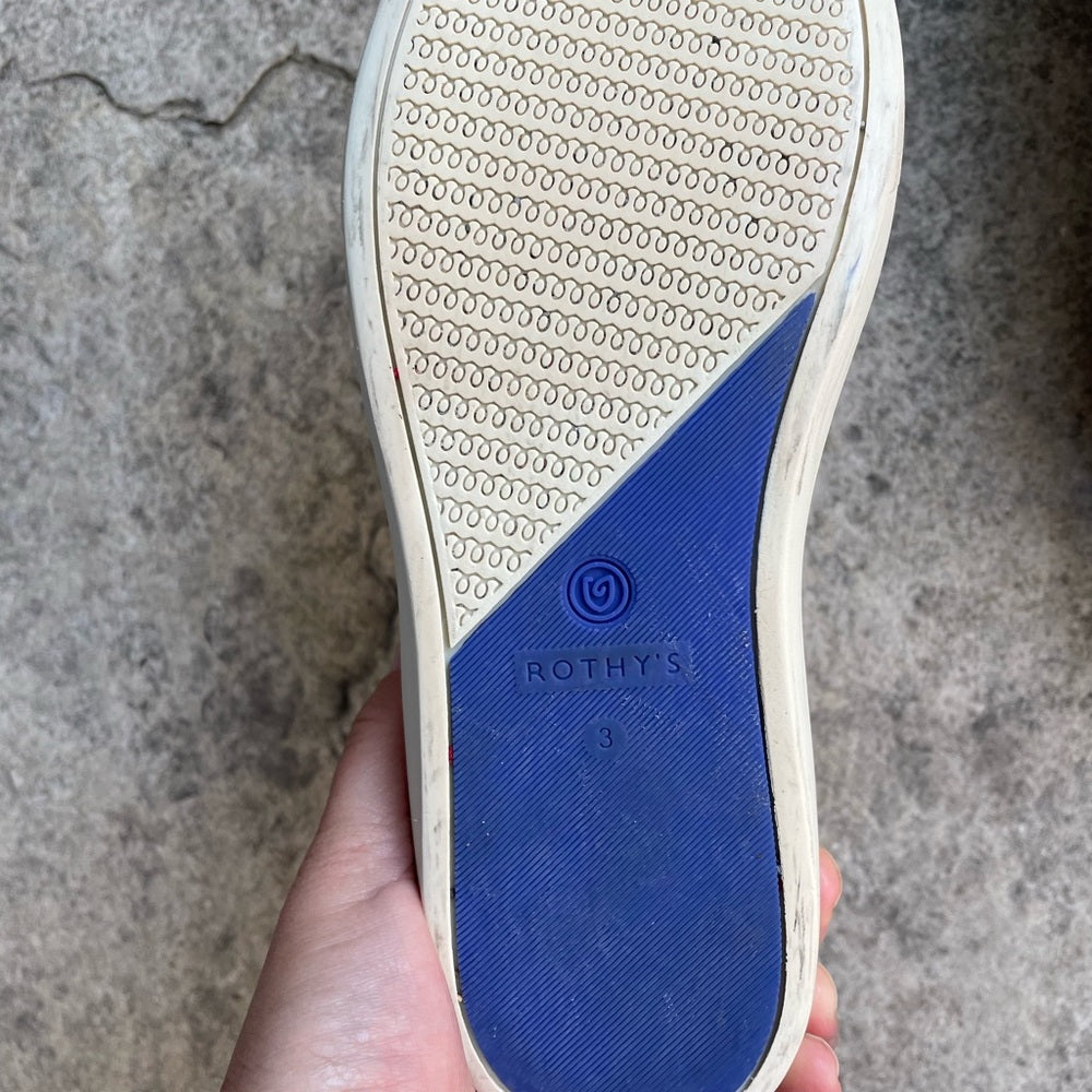 Rothys Lollipop Terry Stripe Kids Slip on Sneaker, size Y3