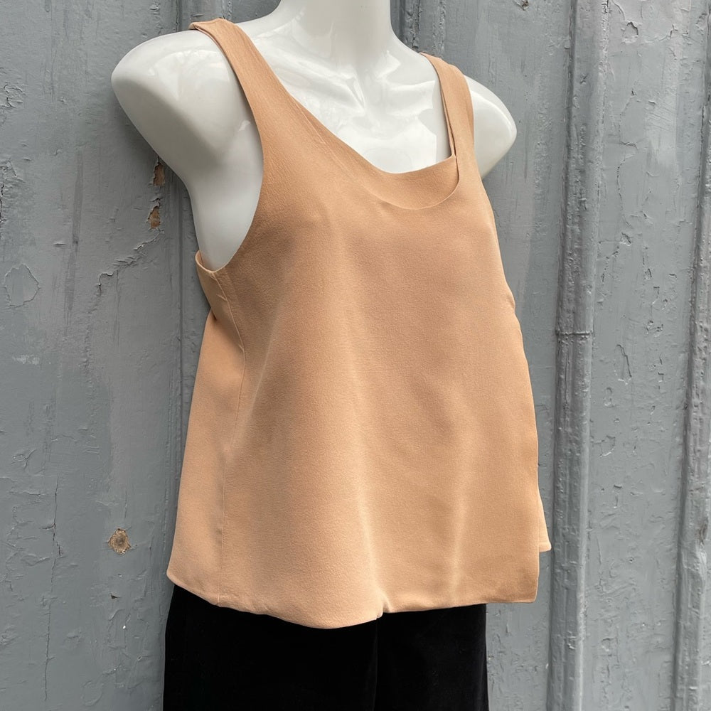 Balenciaga Silk Taupe Wrap Blouse, size 38