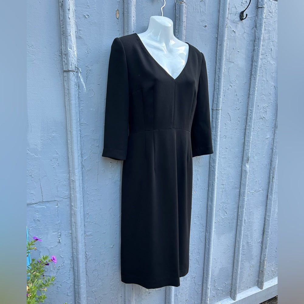 Comrags V neck Black Shift Dress, size Small