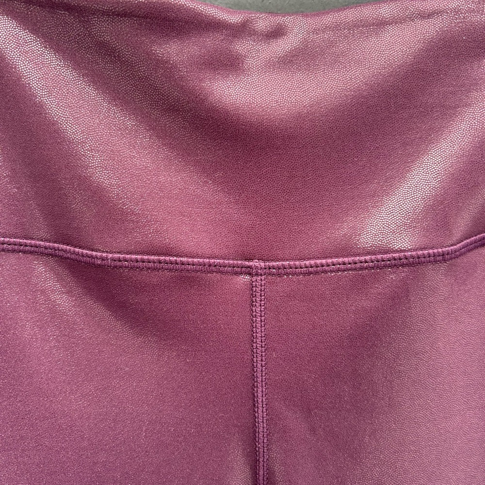 Zyia Plum Metallic Leggings, size 8-10