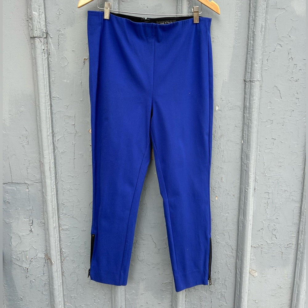 rag & bone Simone Electric Blue Equestrian Stretch Pants, size 12