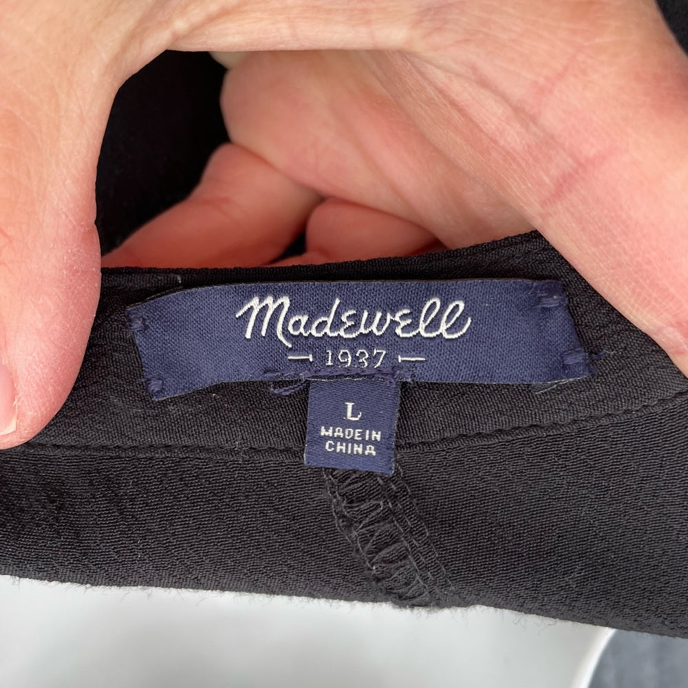 Madewell Colorblock Black and Blue Dress, size Large