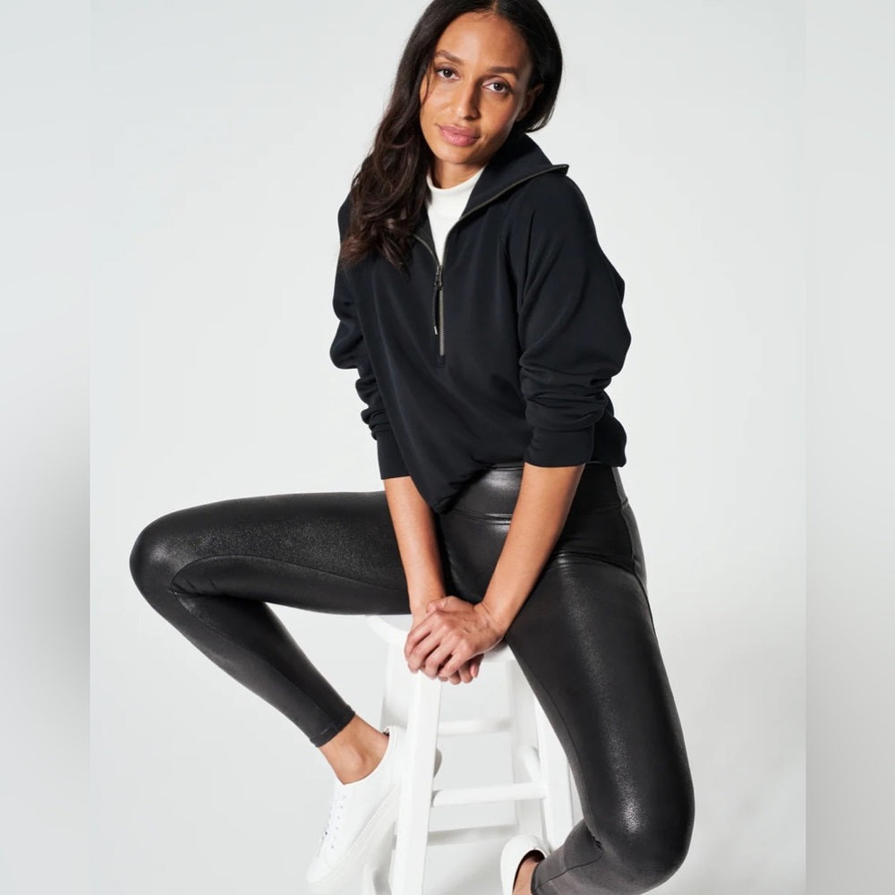 SPANX faux-leather leggings, Size XS
