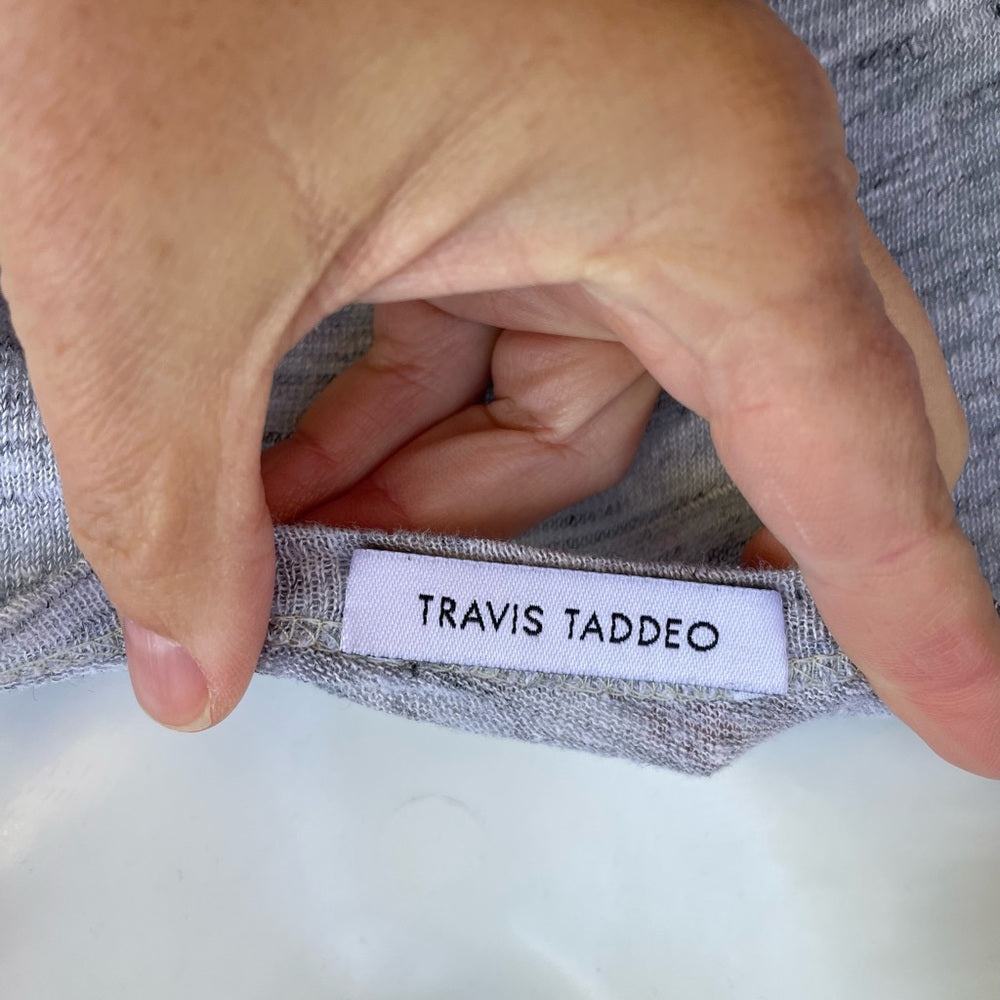 Travis Taddeo Grey Linen Long Sleeved Shirt, size S