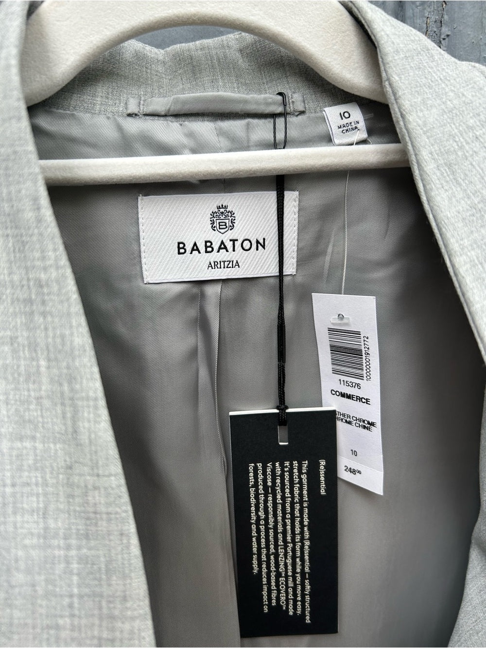 Babaton Heather Chrome Commerce Blazer, BNWT, size 10