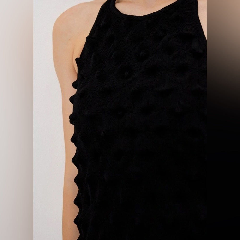 Adolpho Dominguez Black Knit Tank, BNWT, Large