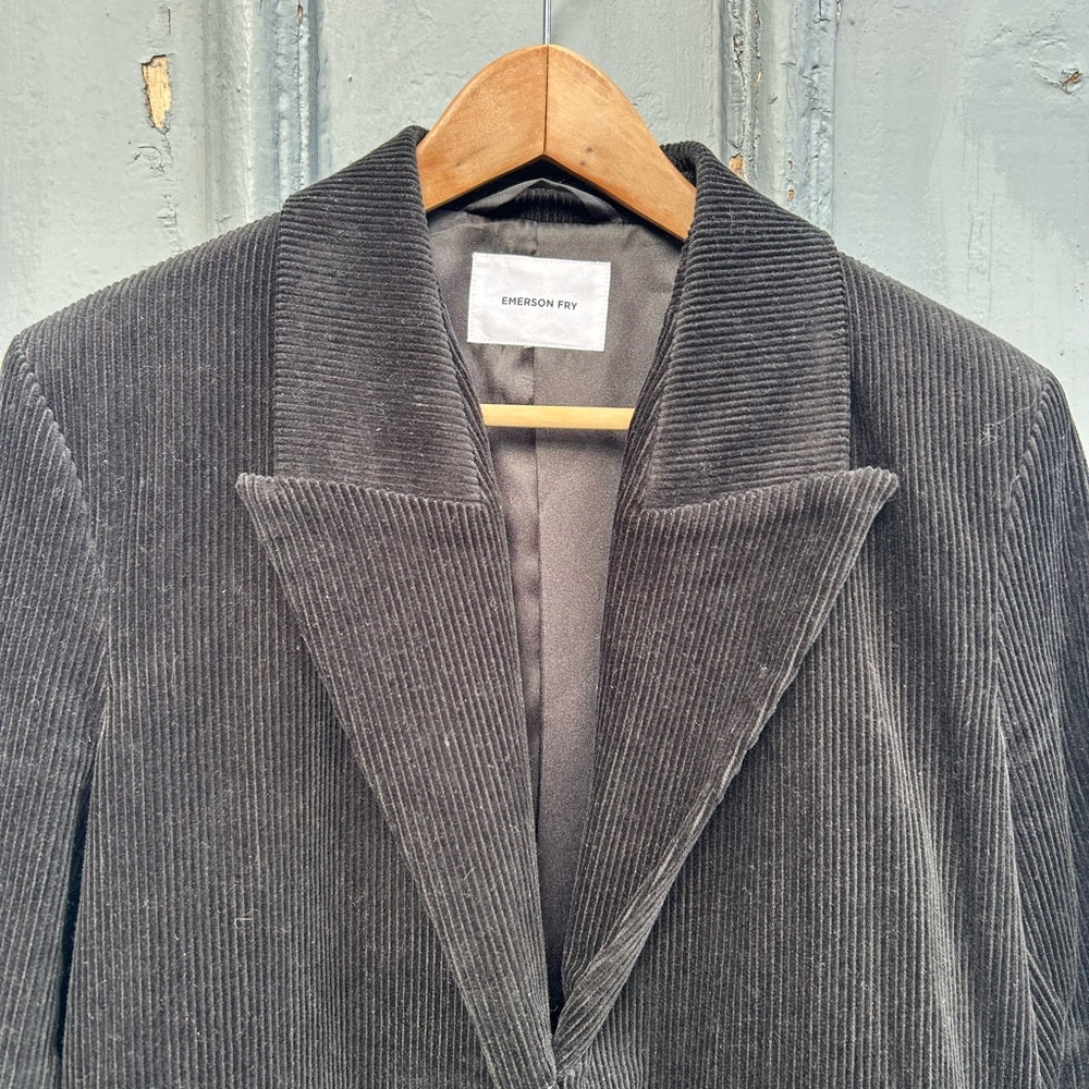 Emerson Fry Black Dylan Cord Jacket, Size Large