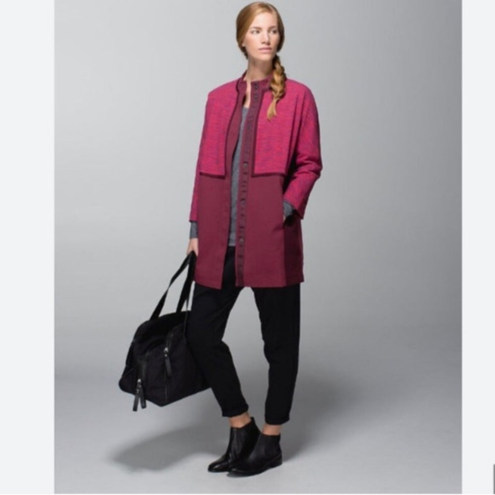 Lululemon Pink Cocoon Car Coat, size M