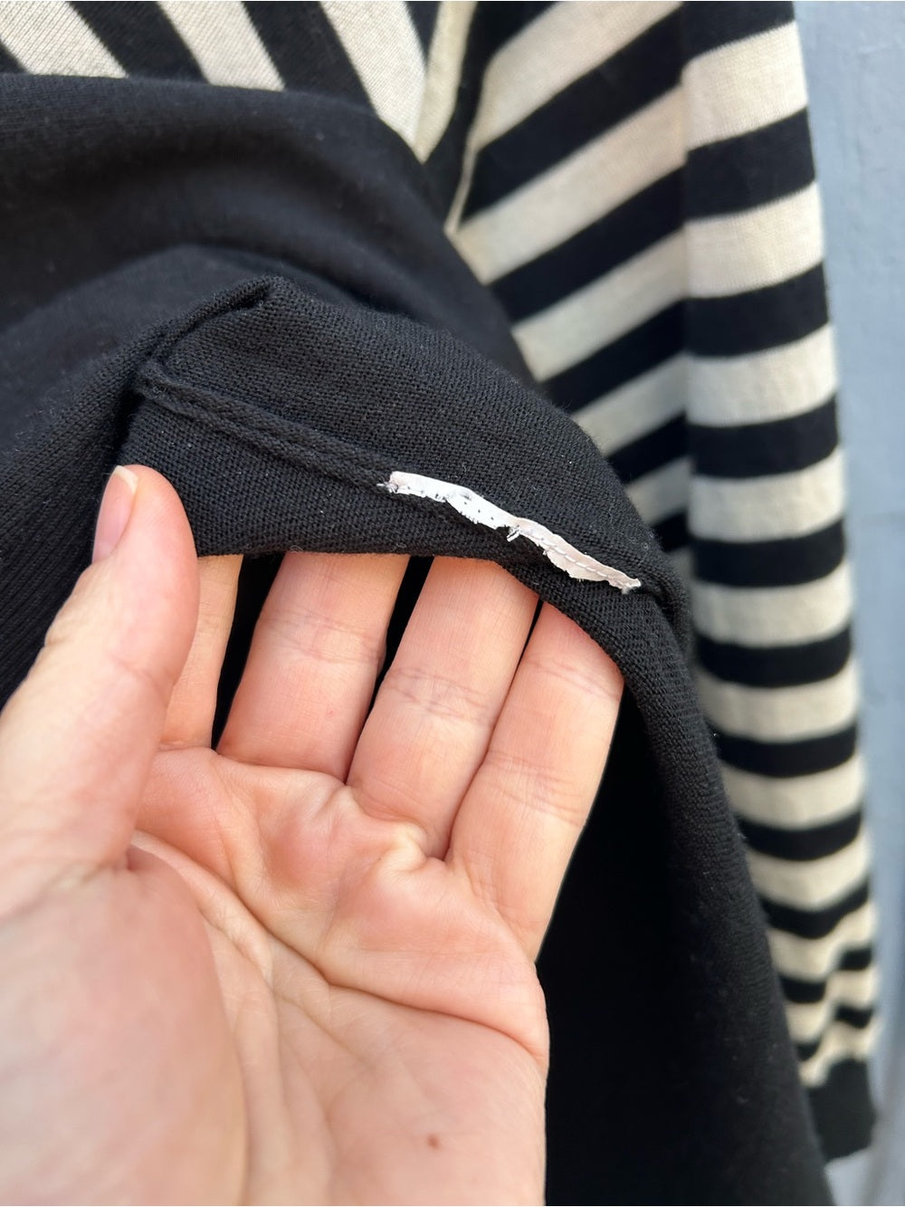 MaxMara black and white striped shoulder sweater, no size (approx M)