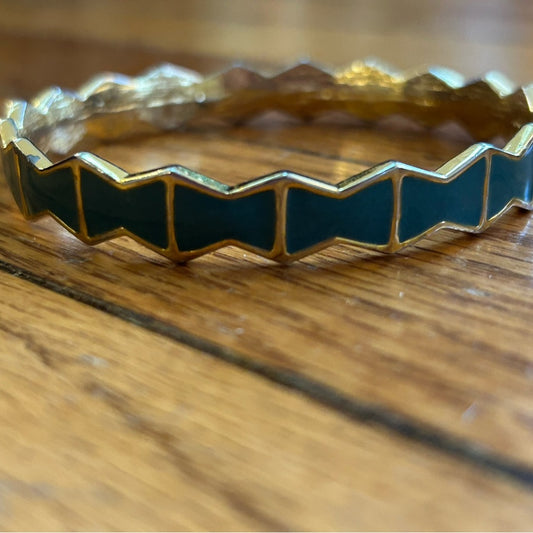 Lanvin Gold Tone Enamel Zig Zag Bracelet