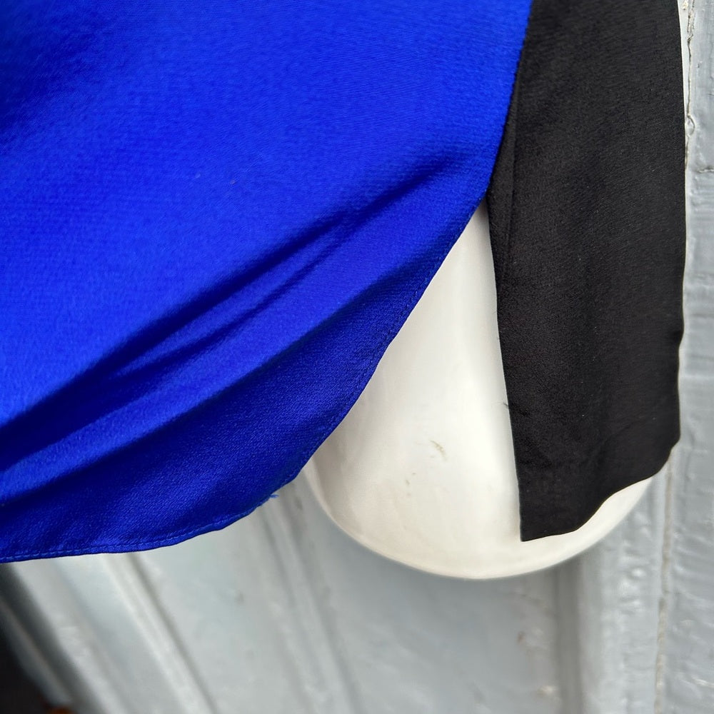 Diane Von Furstenberg Becky Colour Block Silk Blouse, size Small (4)