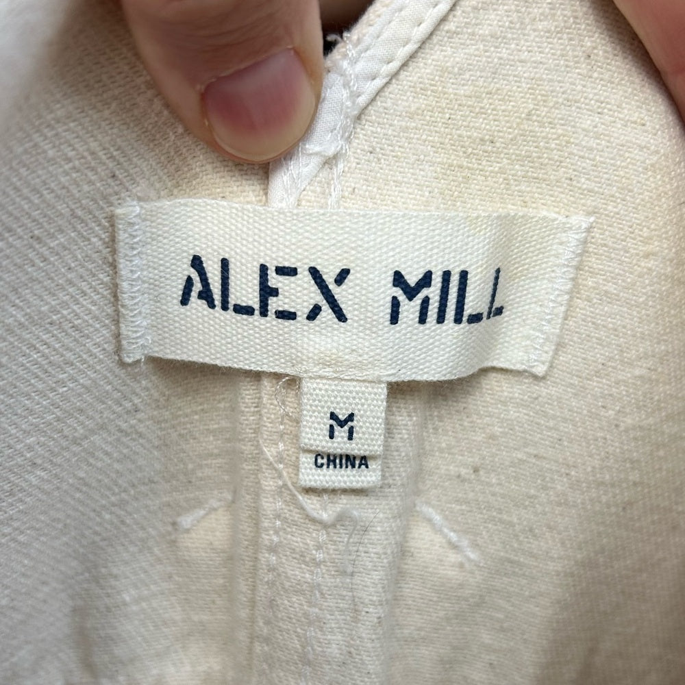 Alex Mill cream V neck denim jumpsuit, size M