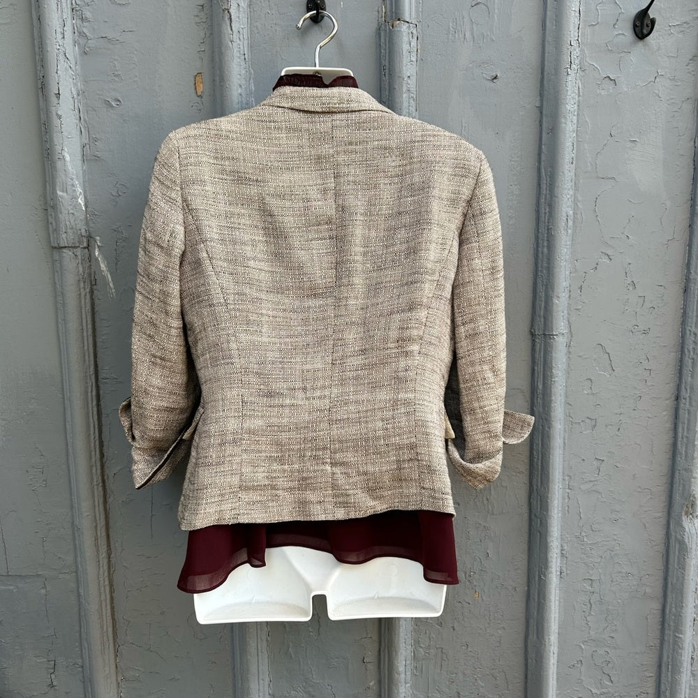 Max Mara Grey Tweed Blazer, approx size M