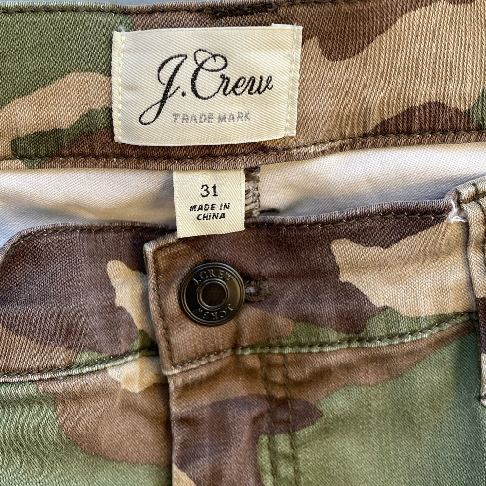 J. Crew 9" Cargo Camouflage Toothpick Pants, size 31