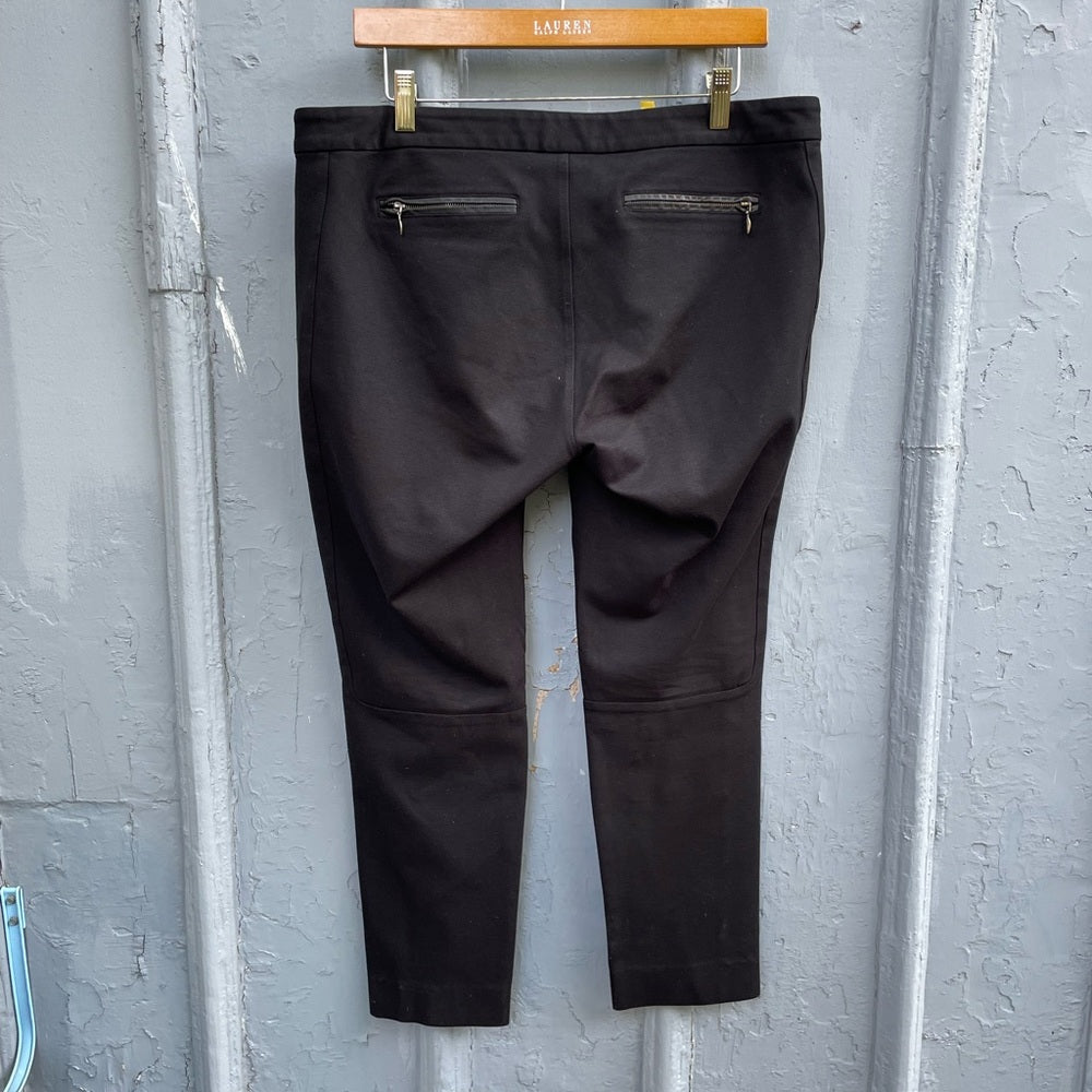 Paige Black Staight Leg Los Feliz Ankle Pant, size 32