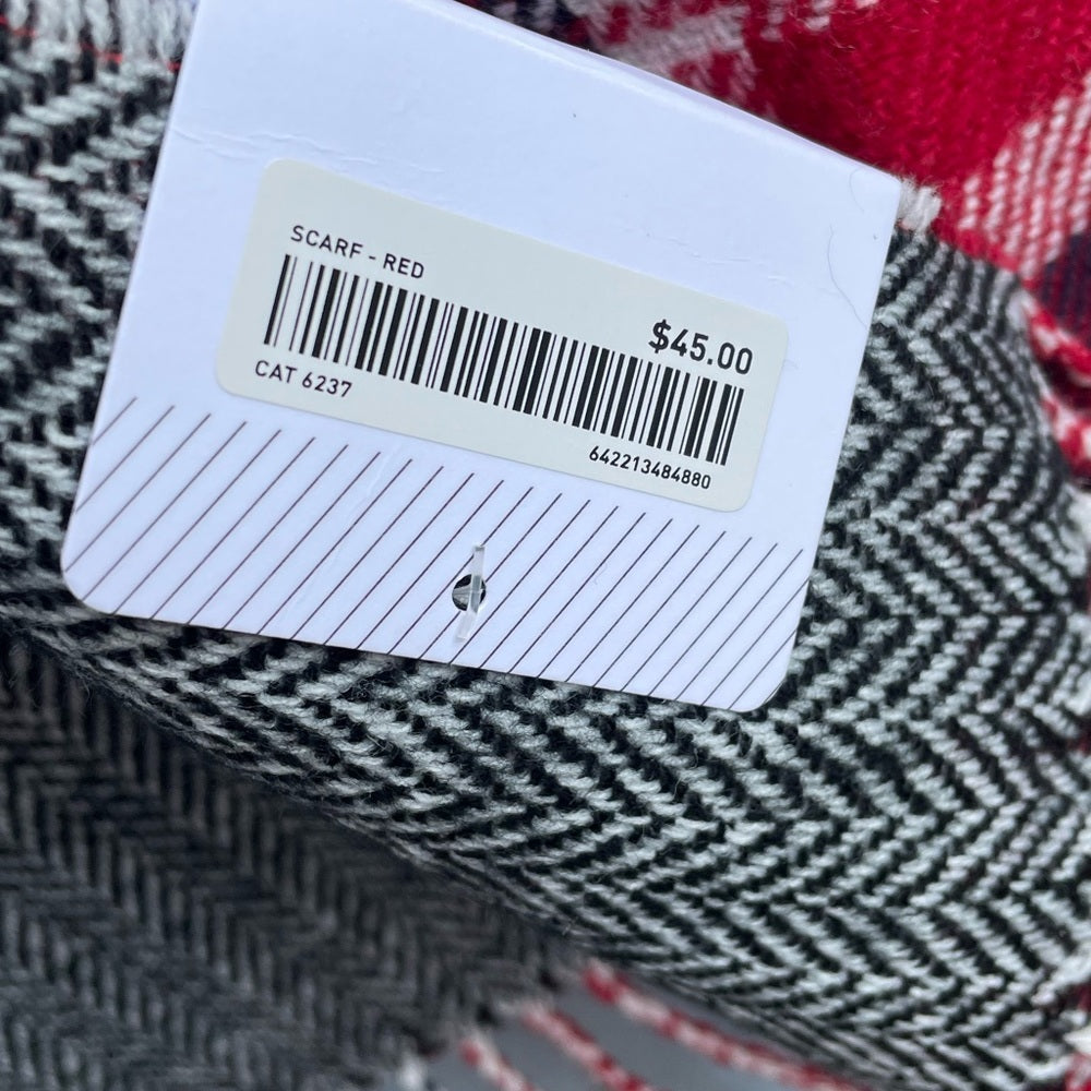 The Drake General Store Plaid/Herringbone Tassle Scarf, BNWT