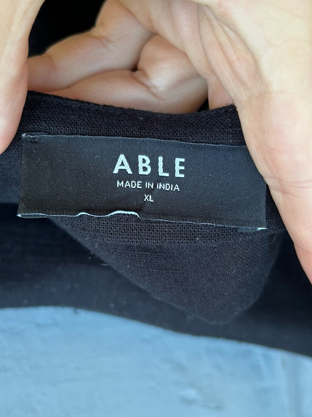 Able black cotton lyocell tank, size XL