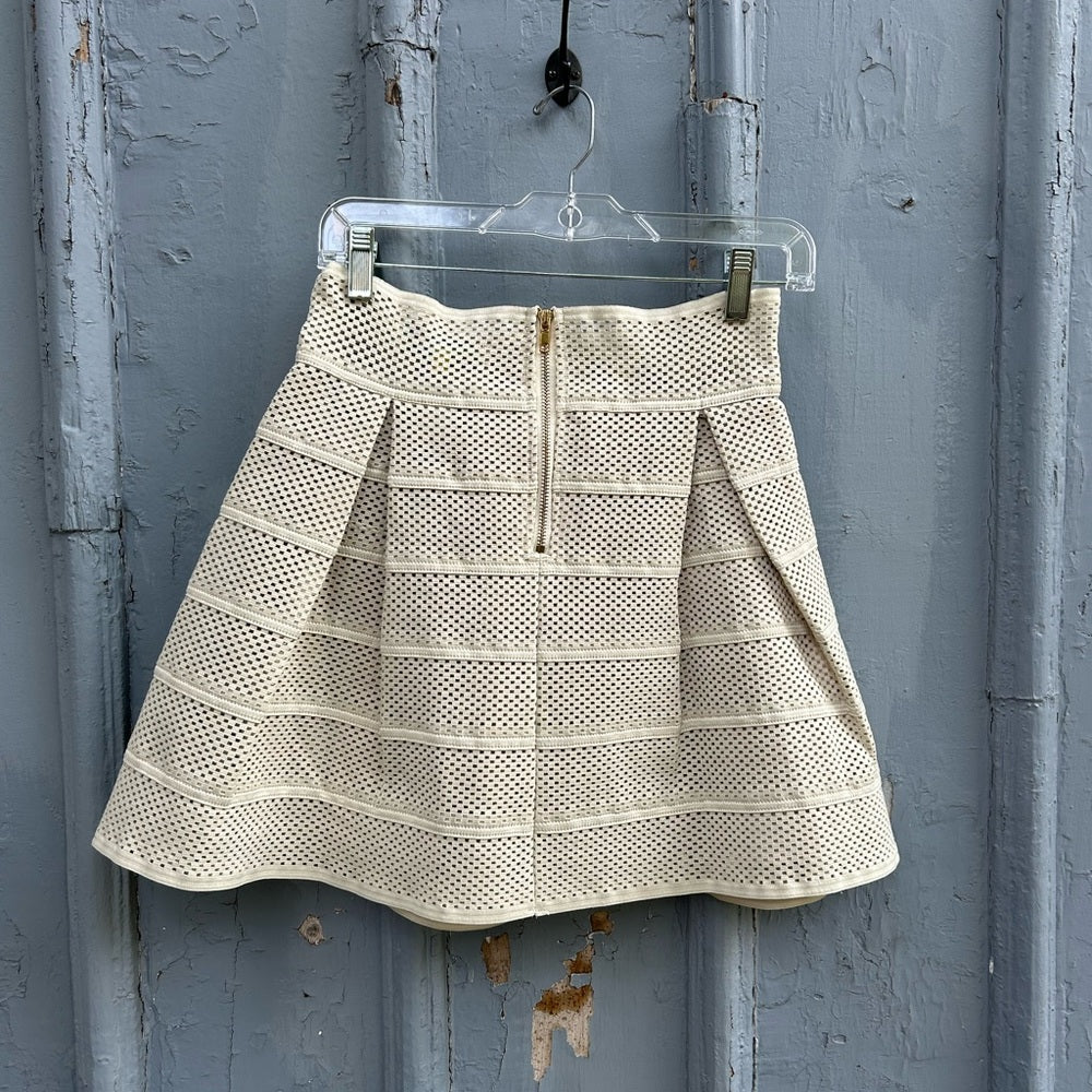 Endless Rose Taupe Mesh Mini Skirt, size S