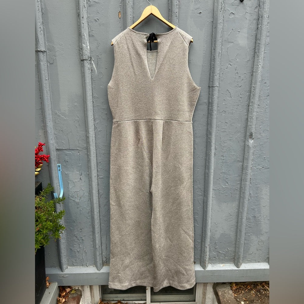 J Crew Madison Lurex Silver Metallic Jumpsuit, BNWT, size XXL