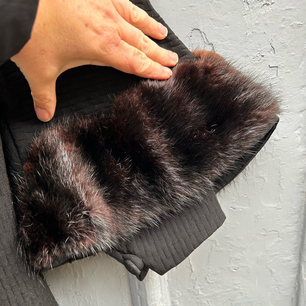 Vintage 1950’s fur trimmed Evening Coat, size Large