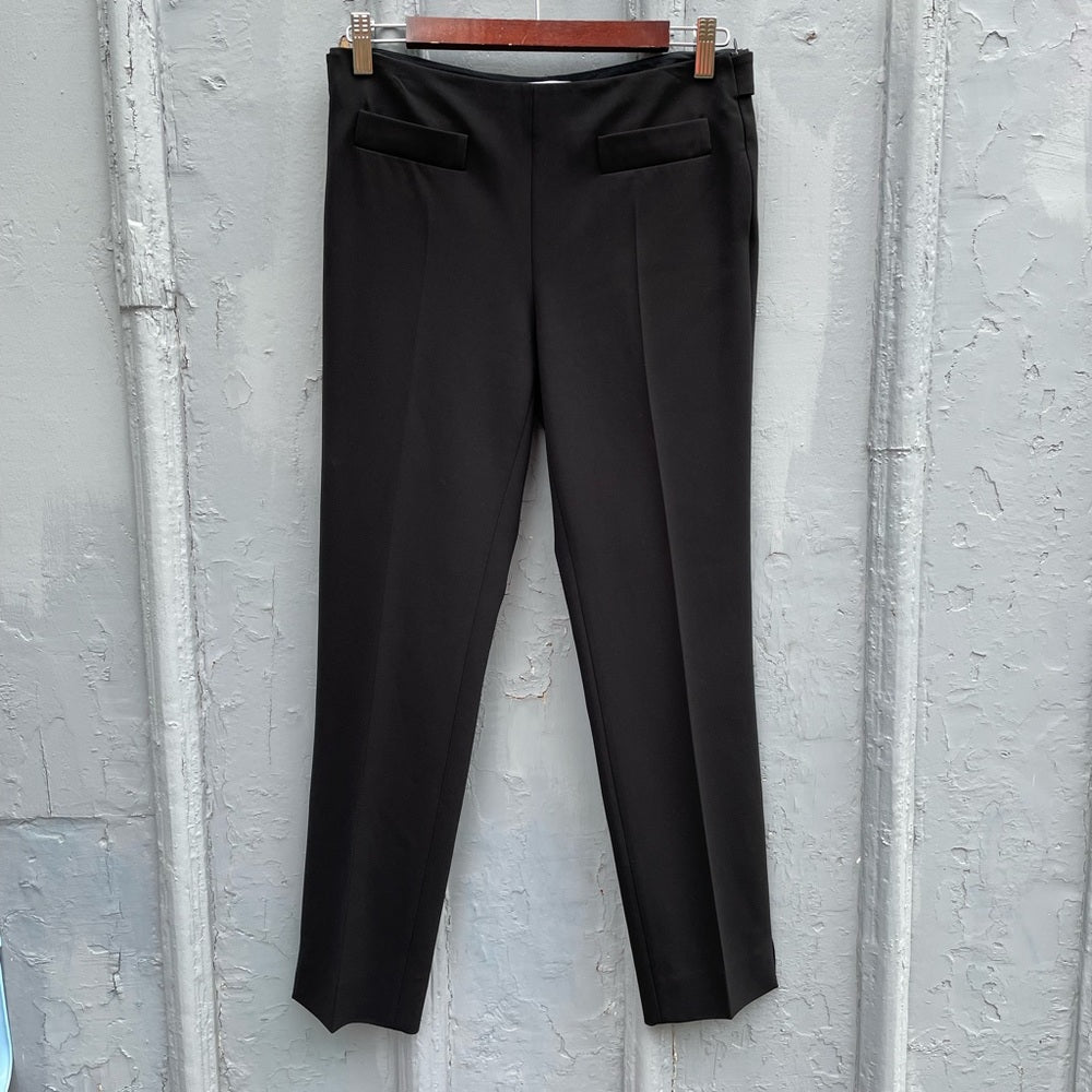 Moschino Cropped Black Flat Front Trousers, Size 6