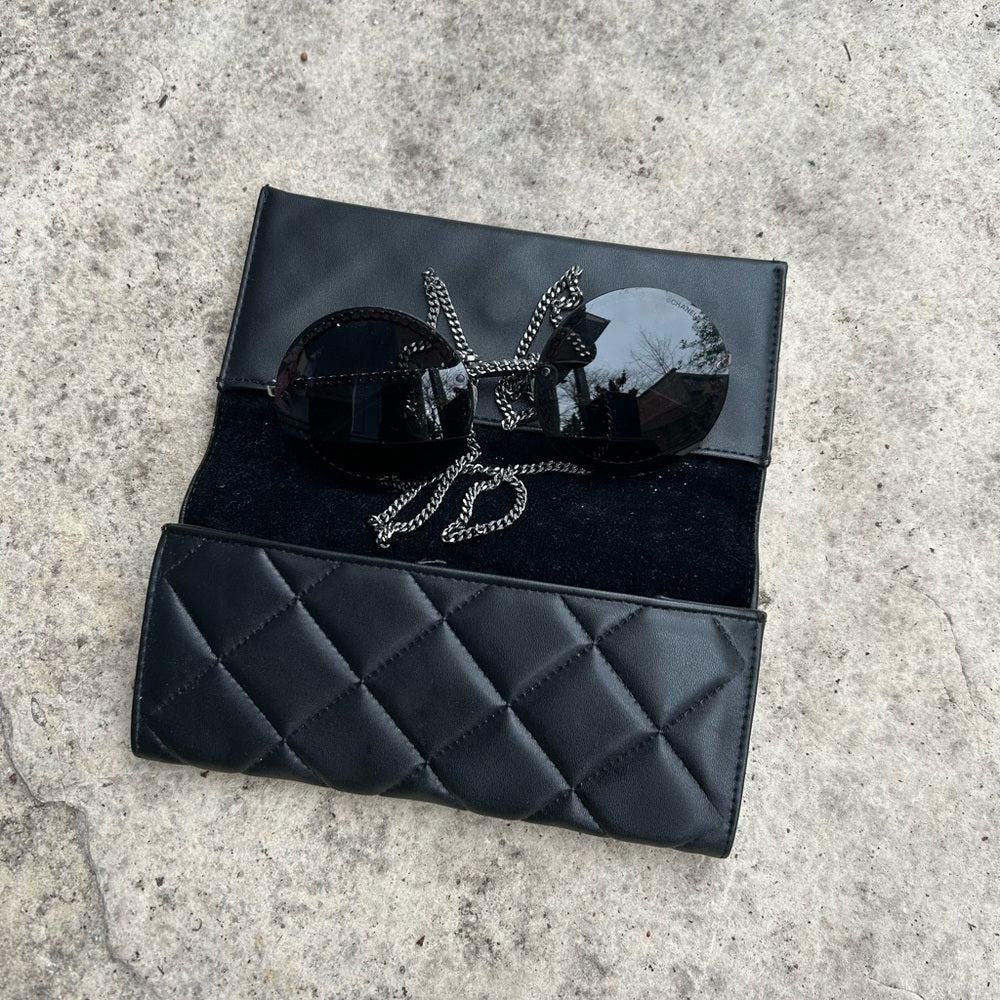 Chanel 4245 Metal Chain Round Sunglasses with Chain, OS