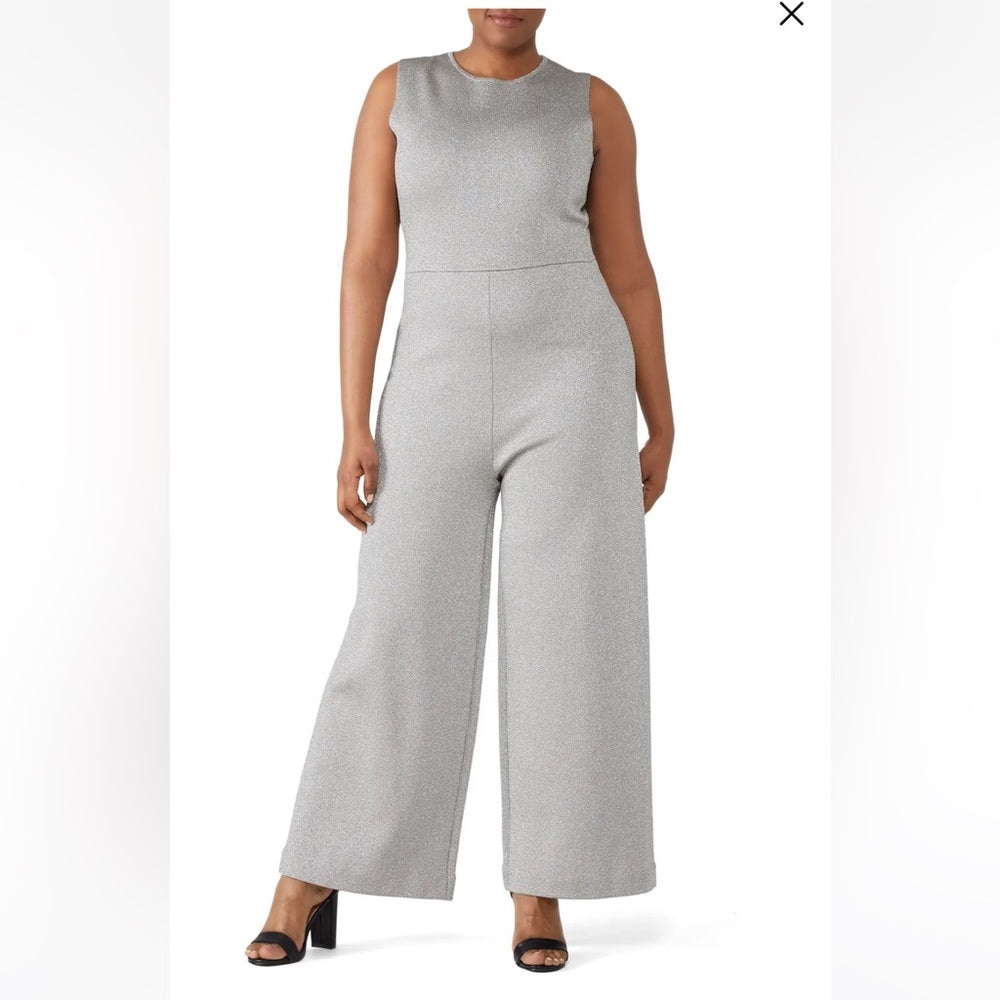 J Crew Madison Lurex Silver Metallic Jumpsuit, BNWT, size XXL
