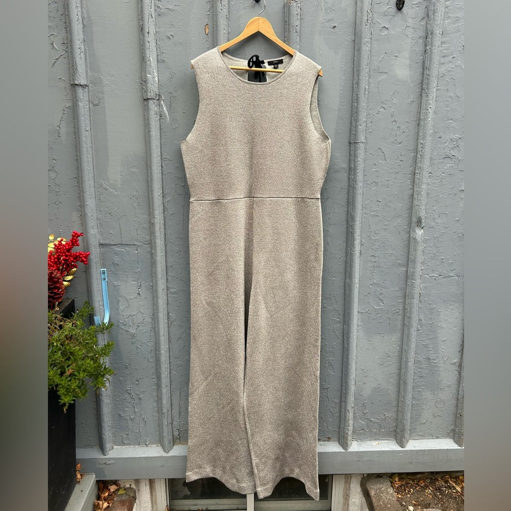 J Crew Madison Lurex Silver Metallic Jumpsuit, BNWT, size XXL