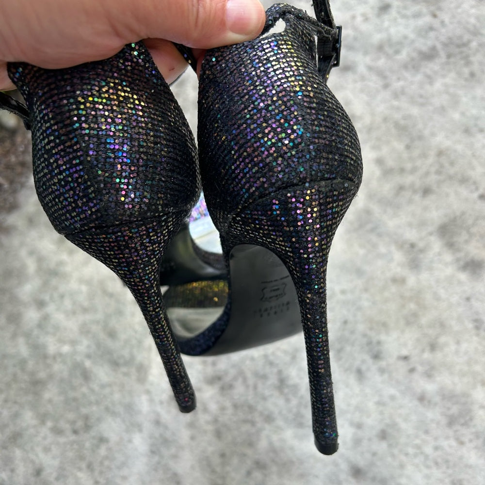Stuart Weitzman Nudistong Glitter Heel, size 7.5