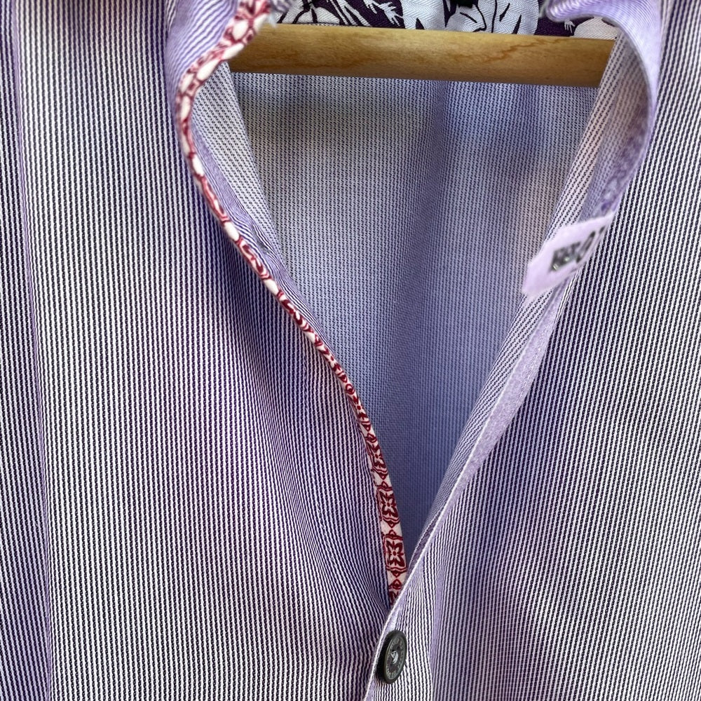 Ted Baker Archive Purple Pinstripe “mahjong” button-down, Size Neck 15