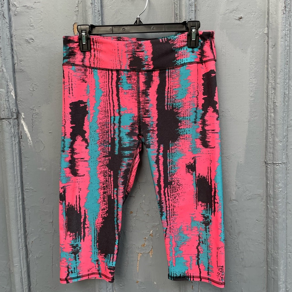 Fabletics Define Mid-Rise Crop Legging Heat Wave Print, size M