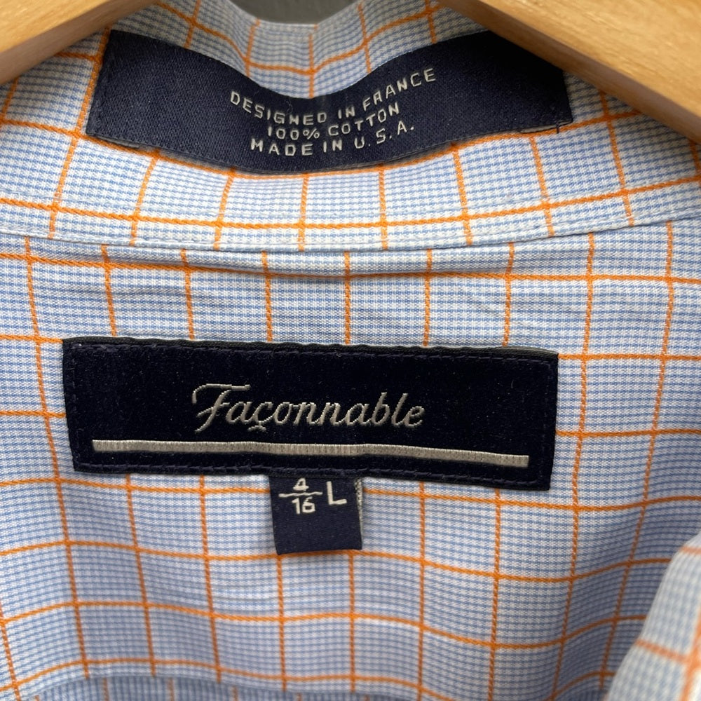 Faconnable 100% Cotton Striped Button Up Shirt, size Neck 16”