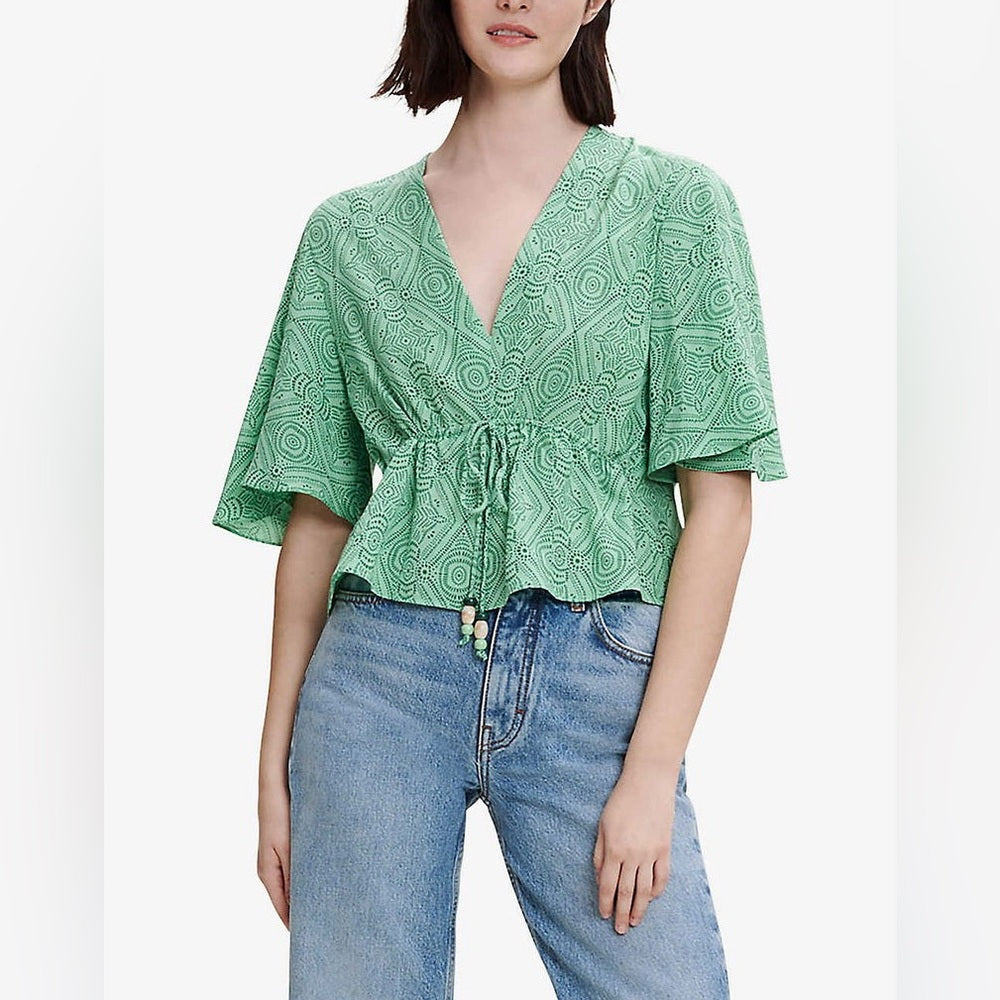 Maje Limaro Graphic-Print Woven Blouse, size 1 (Small)