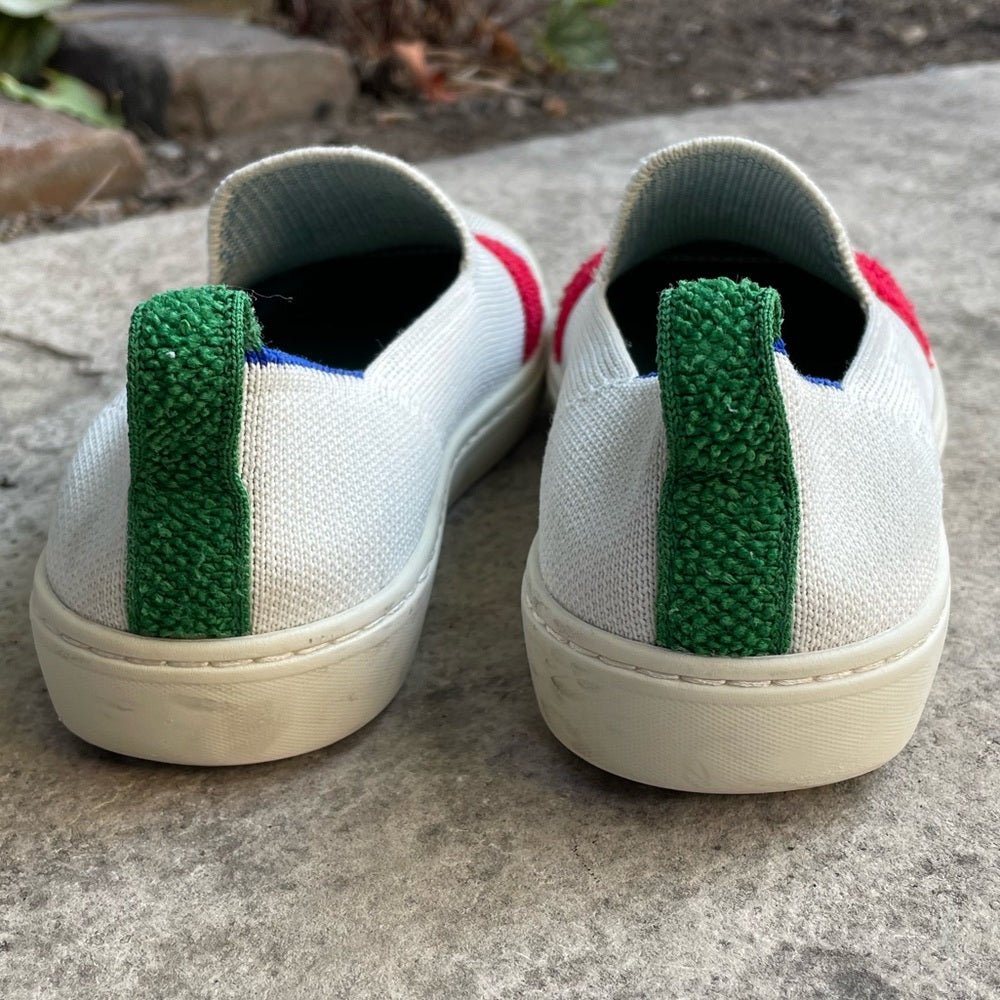 Rothys Lollipop Terry Stripe Kids Slip on Sneaker, size Y3