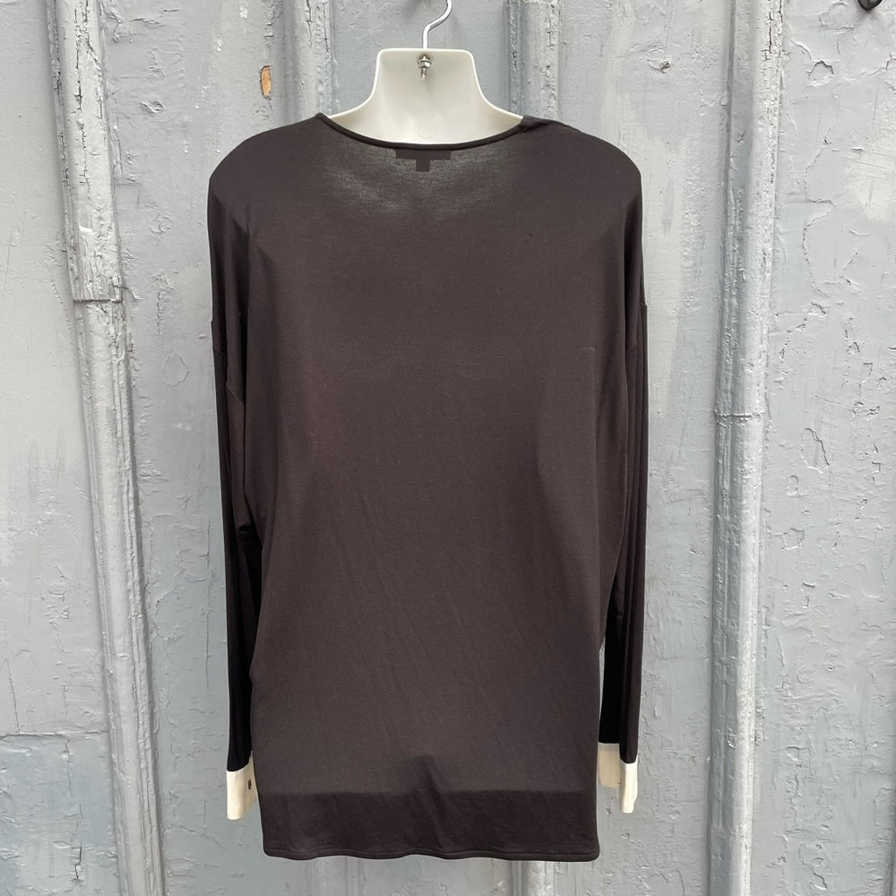 Pink Tartan Black Silk Grosgrain Accent Blouse, size M
