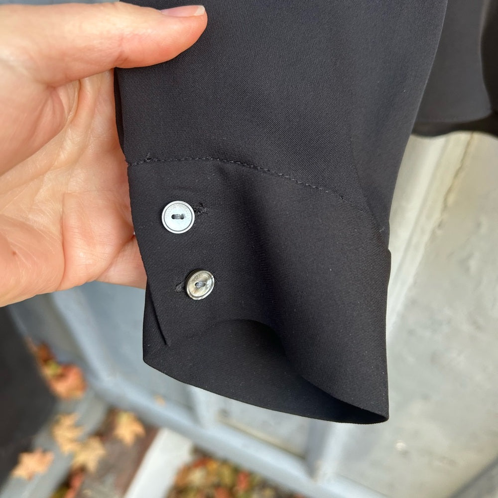 Elizabeth & James black silk tie front blouse, size M