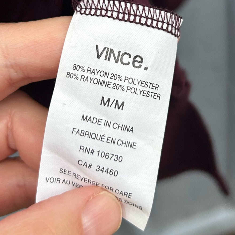 Vince Oxblood light knit long sleeve, size M