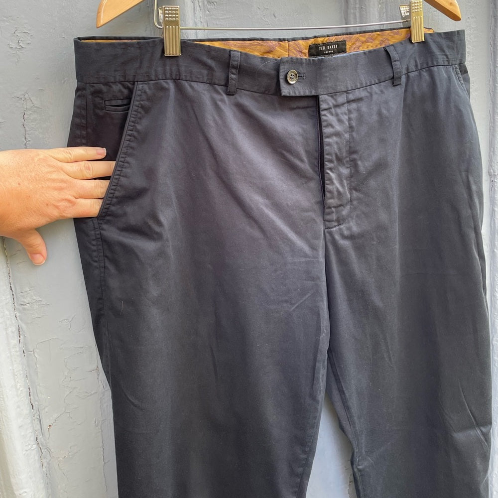 Ted Baker Navy Chino Cotton trousers, size 38