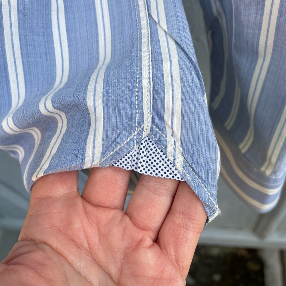 Ted Baker blue/ striped “yorksto” Buttondown, Ted size 3 (medium)