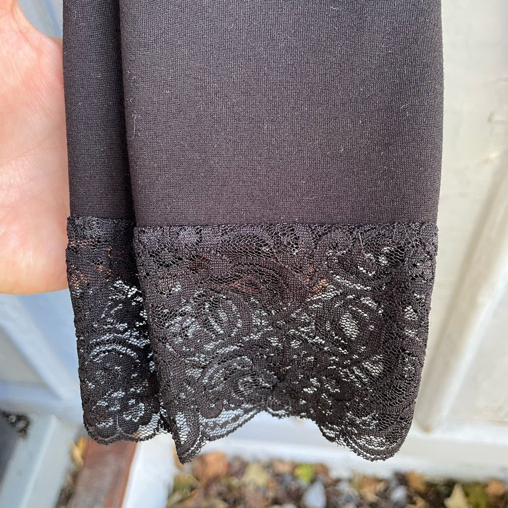 Zara Black Leggings with Lace bottom, medium